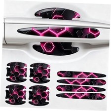 8PCS Car Door Handle Scratch Protectors,3D Patterned-Marking Anti Black-Pink