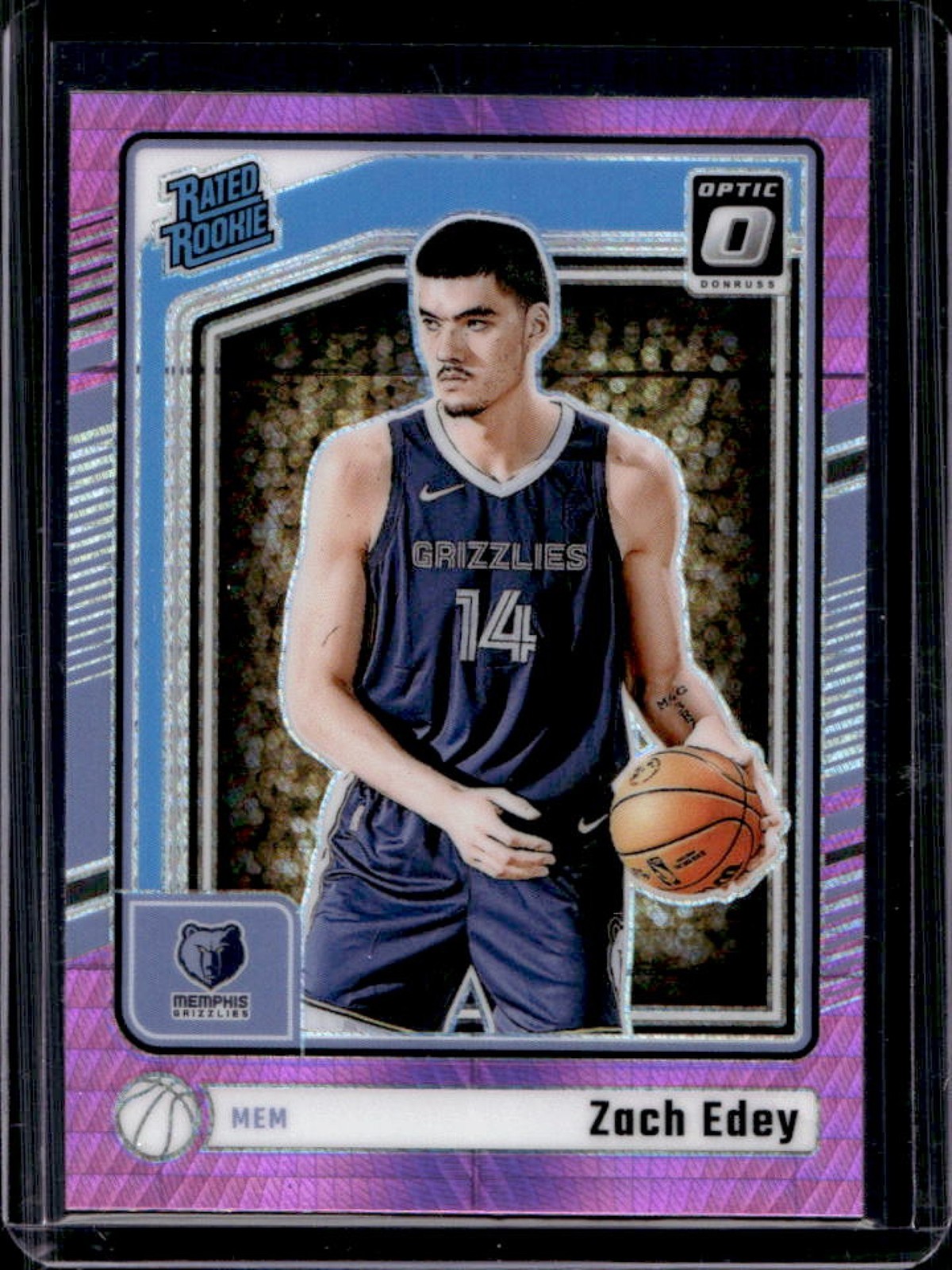 2024-25 Panini Donruss Optic Zach Edey Hyper Pink Prizm RC Rated Rookie #288