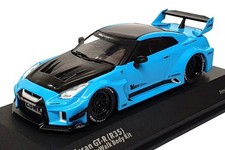Solido 1/43 Scale S4311209 - Nissan GT-R (R35) w/Liberty Walk Body Kit - Blue