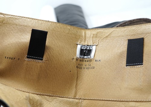 FRYE Melissa schwarz Leder Knopf hinten Reißverschluss kniehohe Reitstiefel Größe 7 B - Bild 11 von 11