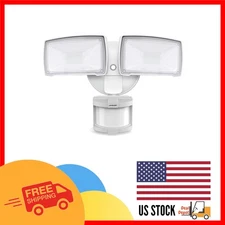 Waterproof Dual-Head LED Motion Sensor Light, 30W, 3200 Lumens Brightness