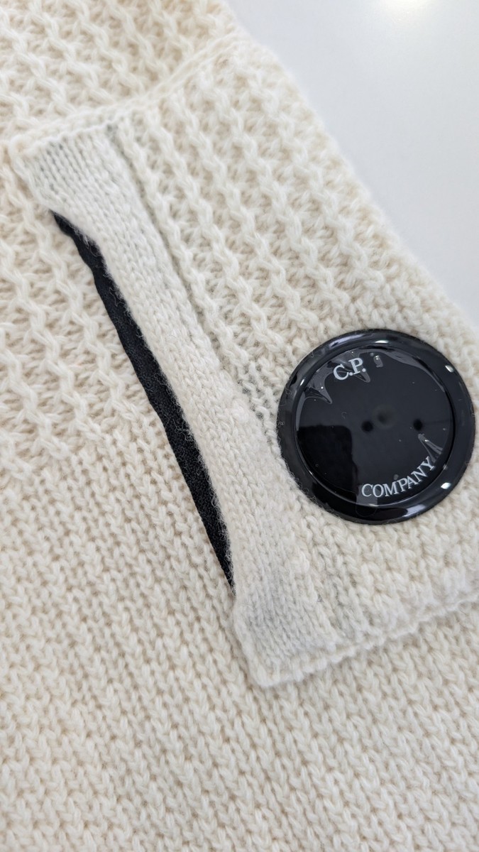 C.P. COMPANY Lambswool Ribbed Turtleneck Sweater IT 56 fits XL White Italy View 4
