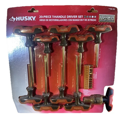 #ad HUSKY 20 Piece T Handle Driver Set 836 395 Ratcheting Phillips Slotted Square $23.99