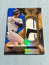 2017 Topps Triple Threads - Carlos Gonzalez #SJR-CGO Unity Jumbo Relic 3/3