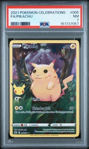 2021 POKEMON CELEBRATIONS #005 FULL ART/PIKACHU PSA 7
