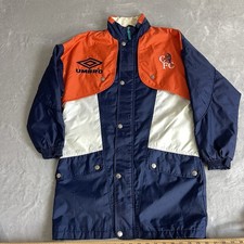 Umbro Chelsea Vintage Managers Coat Jacket Mens Small Glenn Hoddle 90s Full Zip