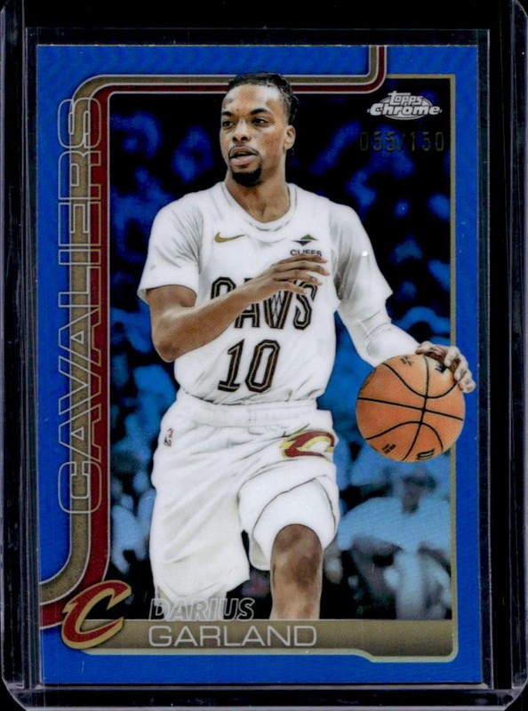 2025-26 Topps Chrome Darius Garland Blue Refractor #/150 Cavaliers