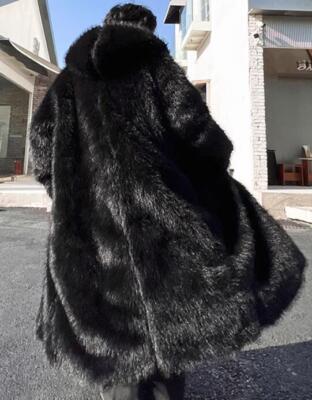 Men Fur Coat thick Hooded Jacket Men Winter Loose Long Warm Parka Outwear 