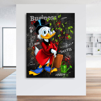 Acrylglasbild Dagobert Wandbild Geld Business Comic Bilder Business Poster