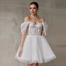 Mermaid Elegant Short Wedding Dresses Sweetheart Sleeveless Bridal Dress Beach