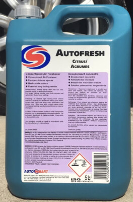 2 x AUTOSMART AUTOFRESH *CITRUS* Konzentrierter Flüssiger Auto Lufterfrischer GERUCH 5L