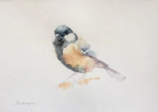 Great Tit, Birds, Watercolor artwork,Handmade,Original painting on paper