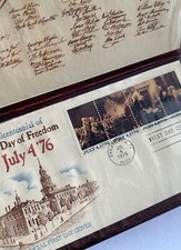 1976 Bicentennial 'Day of Freedom' Official First Day Cover - Declaration of Independence 13c Se-Tenant Block — listing 5