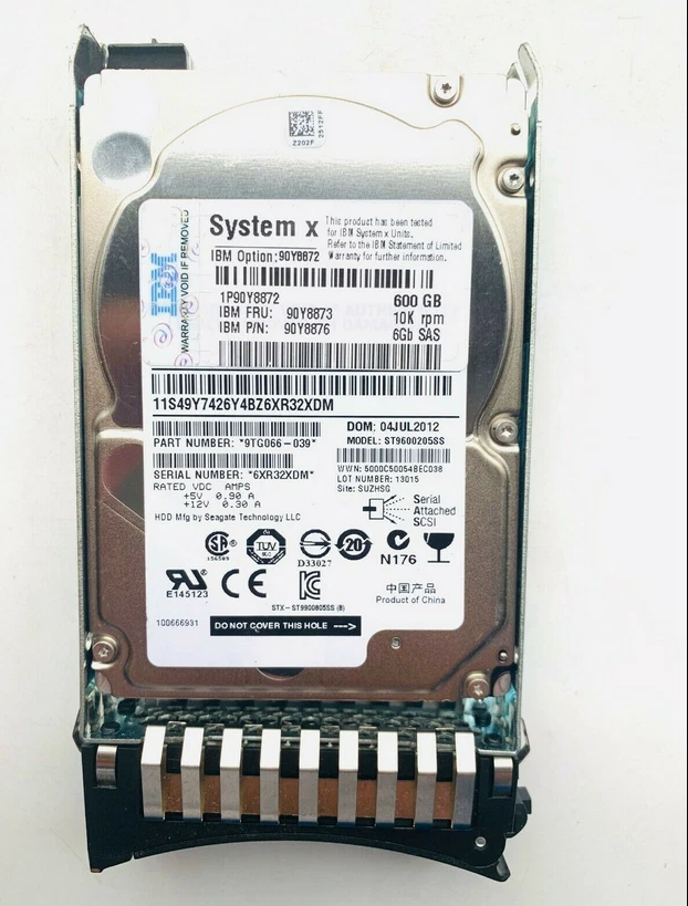 IBM 90Y8872 90Y8873 90Y8874 90Y8876 600GB 10K 6G 2.5" SAS G2HS HARD DRIVE - Image 3 of 3
