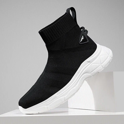 High Top Freizeitschuhe Damen Herren Sneaker Outdoor Sockenschuh Mesh Slipper - Bild 10 von 30