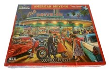 White Mountain Jigsaw Puzzle 1,000 piece "American Drive-In" New in Sealed Box