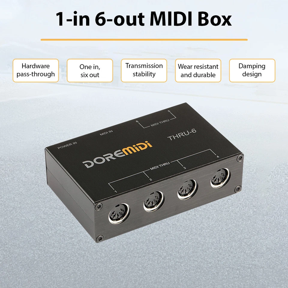 DOREMiDi THRU-6 Box 6 MIDI Outputs Standard MIDI 5-Pin Interface 16 Channel O4V9 - Image 3 of 4