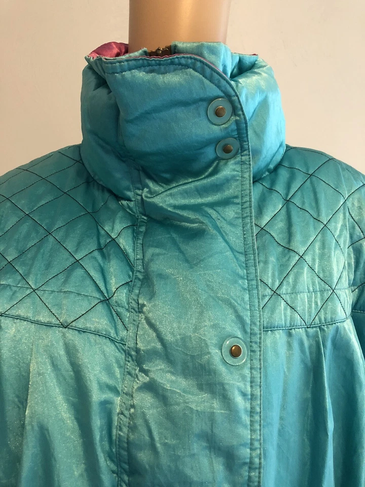 Gerry Puffer Jacket M Metallic Seafoam Green Pink Ski Winter Vintage Y2K 90s - Image 2 of 4