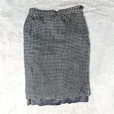 Prophecy by Fletcher Jones Ext Size S Black White Houndstooth Knee Length Skirt