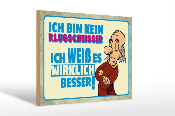 Holzschild Spruch 30X20Cm Bin Kein KlugscheißEr Ich Weiß Deko Schild Wooden Sign-image