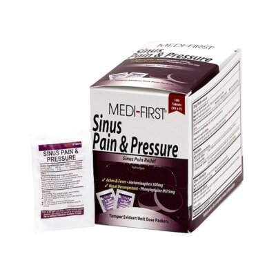 Medi-First Sinus/Allergy Reliever,PK100 81933 Medi-First 81933 Acetaminophen