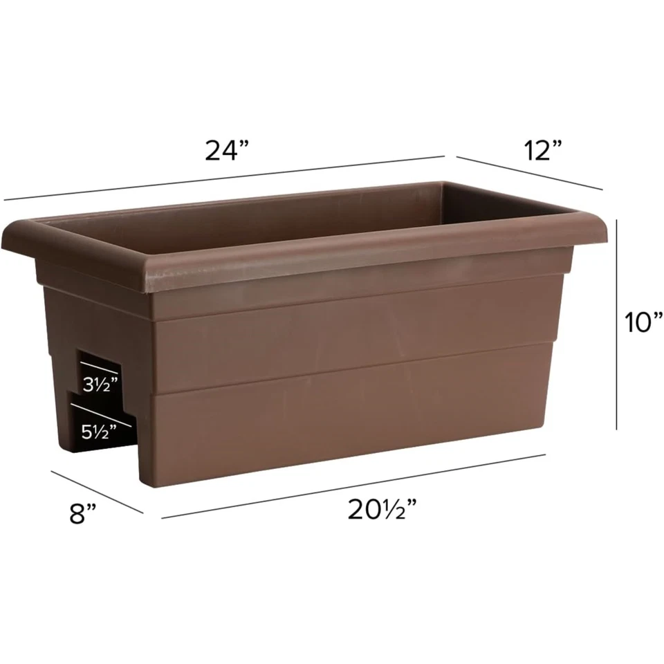 Plantador ferroviário resistente às intempéries campo novidade, marrom, 24" - Imagem 3 de 3