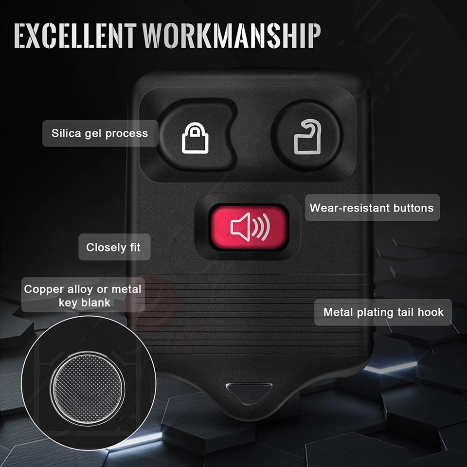 2 For Ford F-150 1999 2000 2001 2002 2003 2004-2007 Remote Car Key Fob Buttons - Изображение 4 из 4