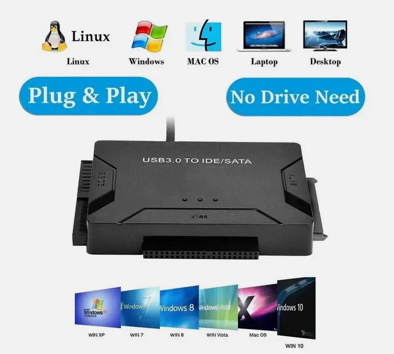 IDE SATA to USB 3.0 Adapter 2.5/3.5 Zoll HDD/SSD Festplatten CD DVD ROM - Bild 3 von 4