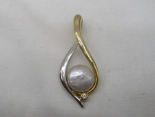 Schöffel 585 Gold – 14 Karat – Anhänger „Perle & Brillant“ – Meisterpunze