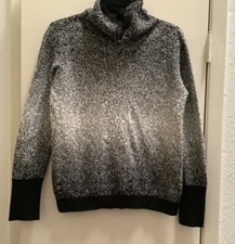 DKNYC Black White Color Cowlneck Sweater