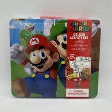 Super Mario Deluxe Activity Set Coloring Book 500 Pieces -Markers/Sheets/Stamps