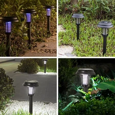 Solar Bug Zappers Outdoor, Rechargeable Fly Lamp Repellent Waterproof (2 Pack)