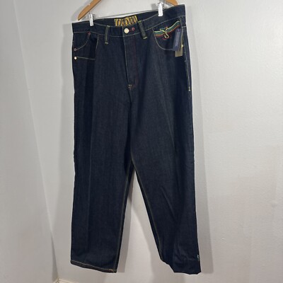 Coogi Jeans Mens 40X34 Dark Blue Straigh Leg Baggy Denim