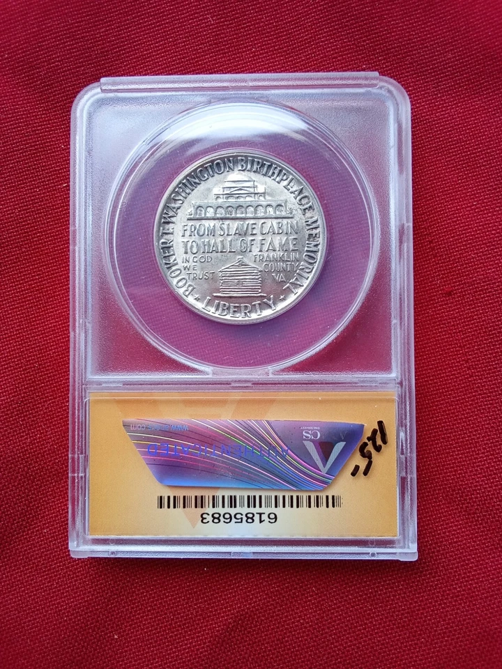 1946 P 50c Booker T. Washington Commemorative Coin In AU 55 . - Image 4 of 4