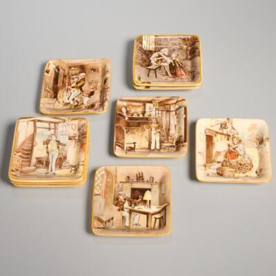New Hall Hanley Staffordshire England Charles Dickens Square Dish