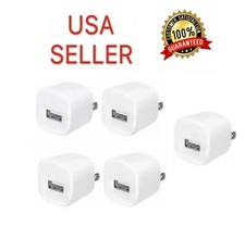 5x White 1A USB Power Adapter Home Wall Charger US Plug FOR iPod touch Classic