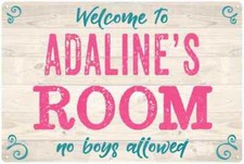 ADALINE'S Room Kids Bedroom Sign Personalized Metal Sign 108120089180