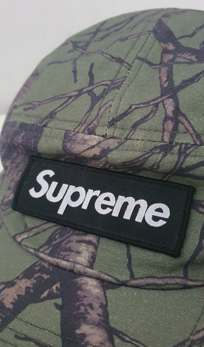FW12 Supreme Tree Camo Camp Cap Green Hat Red Box Logo