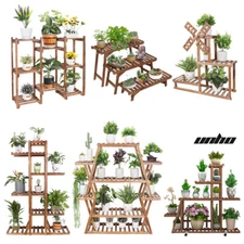 New Design Wood Plant Stand Flower Rack Display Garden Balcony Patio Living Room