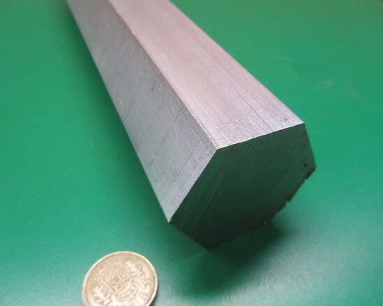 Barra hexagonal de aluminio 6061 2,0" hexagonal x 3 pies de longitud Foto 3 de 4