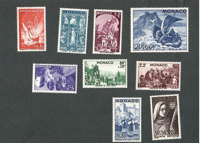 MONACO 1944 COMPLETE SET MINT NEVER HINGED MNH SCOTT B76-B84 ST. DEVOTE
