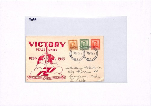 NEW ZEALAND WW2 *V FOR VICTORY Cover Illustrated North Avon USA Camden 1945 YO99 - Picture 9 of 14
