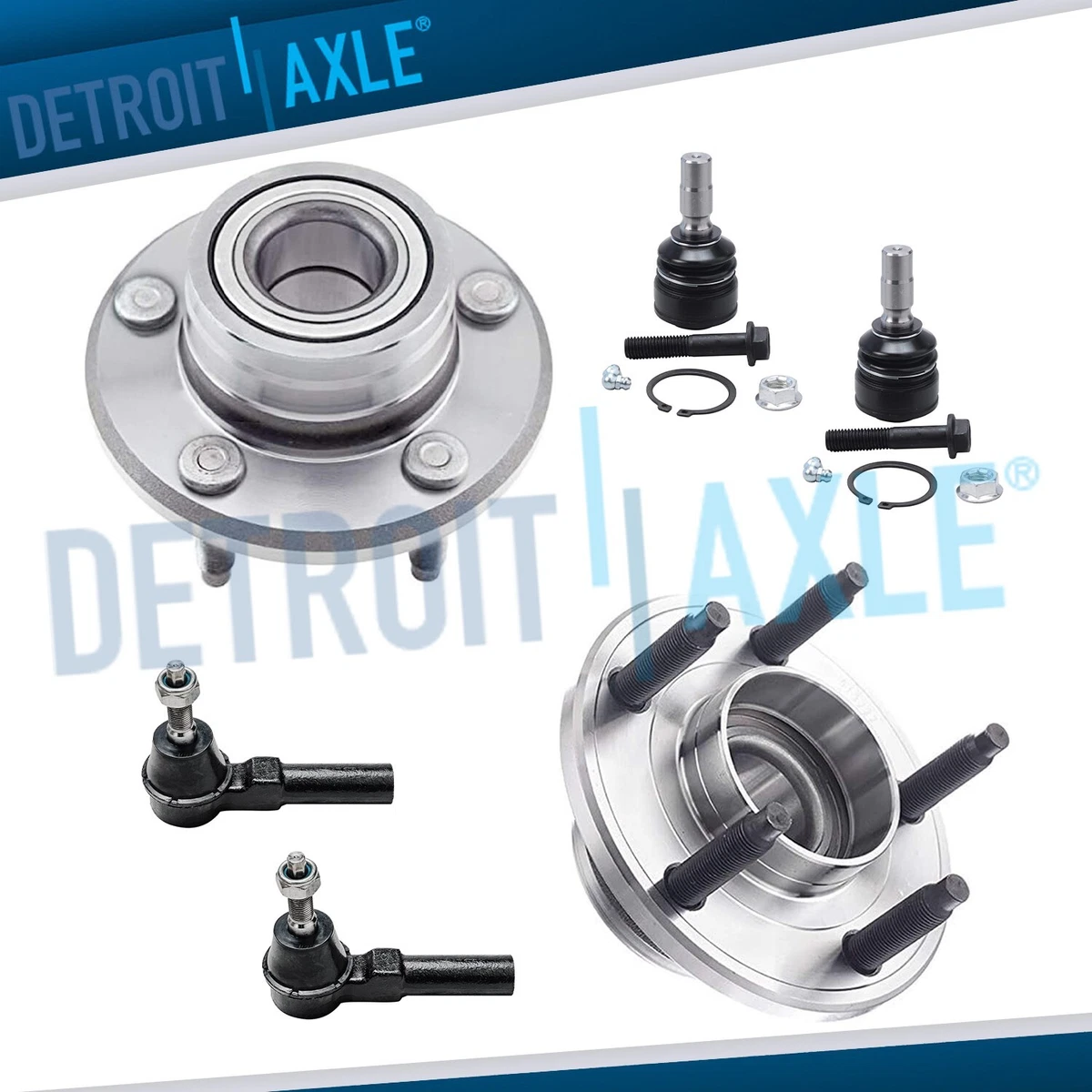 Detroit Axle - 2 Front Wheel Bearing Hubs for 2005-2009 Ford Mustang 2006 2007 2008 Wheel Hub Bearings Assembly Set Replacement, Pair Hubs [5 Bolt Non-ABS Detroit Axle - 2 Front Wheel Bearing Hubs for 2005-2009 Ford Mustang 2006 2007 2008 Wheel Hub Bearings Assembly Set Replacement, Pair Hubs [5 Bolt Non-ABS
