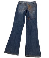 Vintage Y2K Cache Women  s Embroidered Bootcut Denim Mid Rise Jeans Size 6