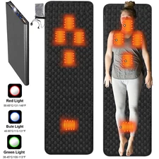 Camping Heated Sleeping Bag Pad Electric Tent Heated Blanket USB Heater +Battery