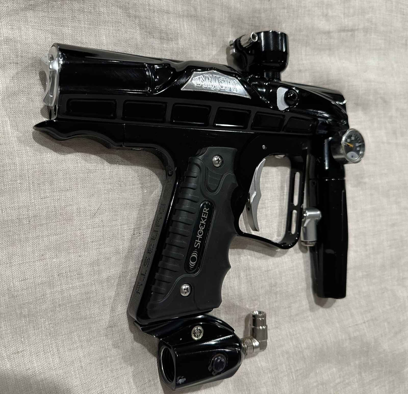 2006 Smart Parts Dynasty WAFFLE Shocker Paintball Marker Gloss Black With Box eBay