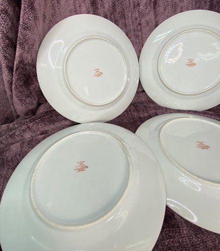 5 Handpainted Kutani Japan 7.5" Salad Plates Mount Fuji w/ Waterfront Village - Picture 16 of 17