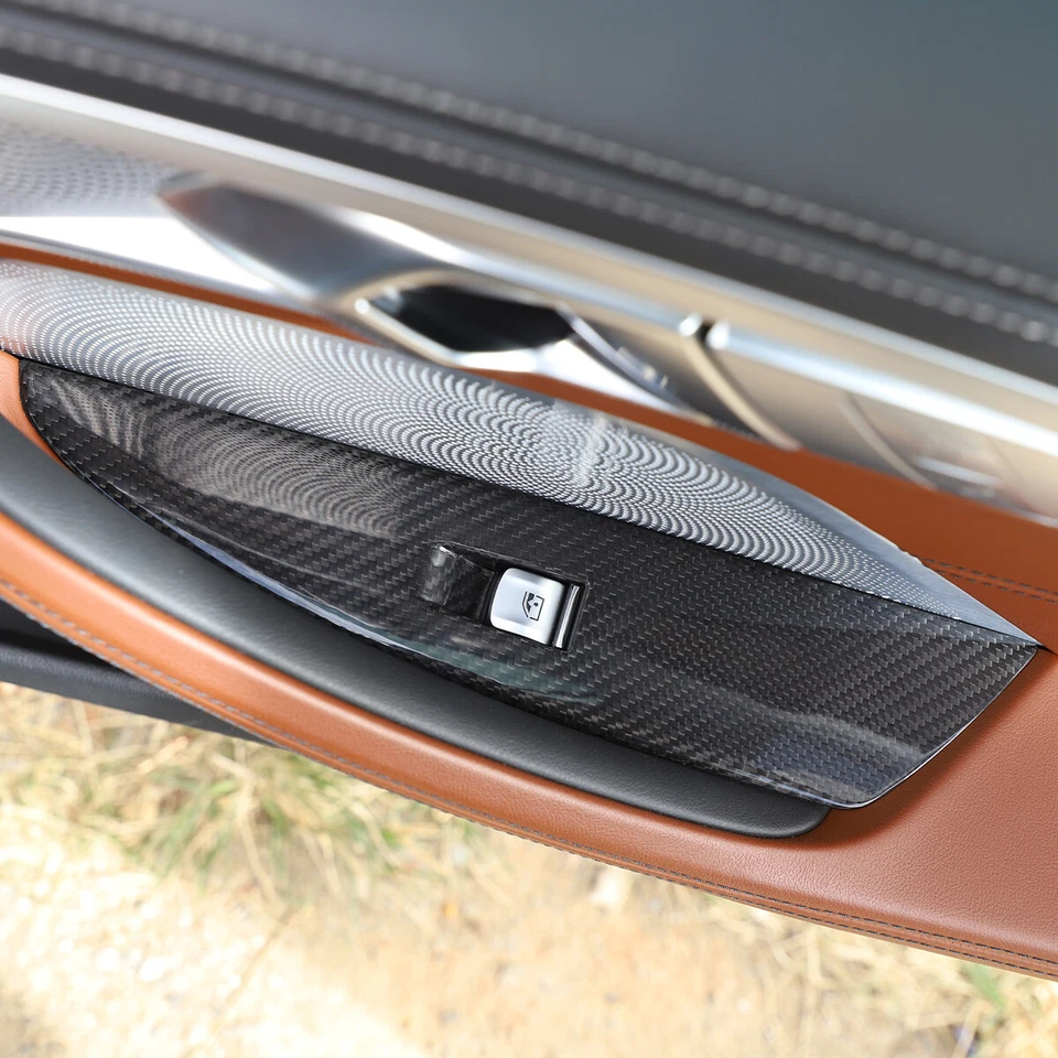 Cubierta de embellecedor de elevación de ventana de fibra de carbono para BMW Serie 8 G14 G15 840i M850i 2019-22 Foto 4 de 4