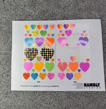 Vintage Stickers Hambly Studios Neon Hearts Valentines Sheet VTG 80s RARE