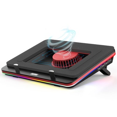 IETS GT500 Leistungsstarker Turbo-Lüfter (5000 U/min) RGB Laptop Kühlpad mit stufenlosem